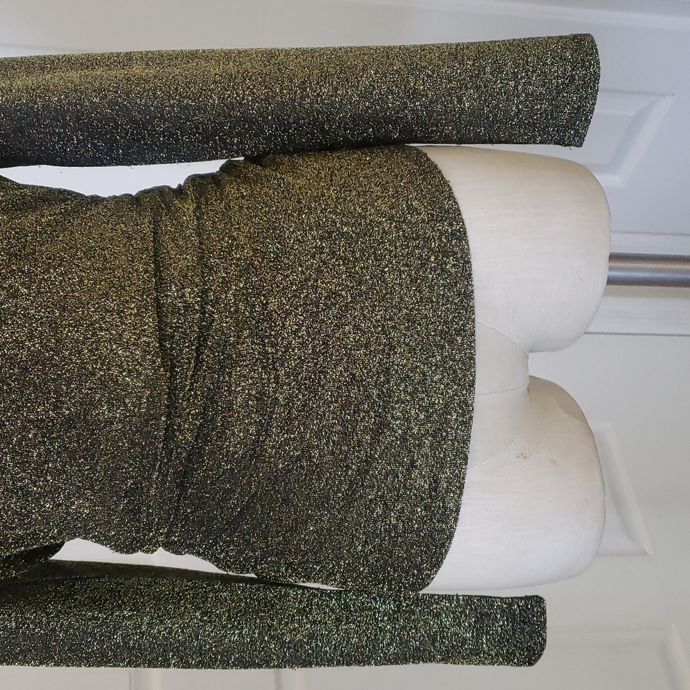 Vintage 90s Nine West Gold Shimmer Ruched Top S Gold Black Ruched Minimalist - Picture 8 of 17